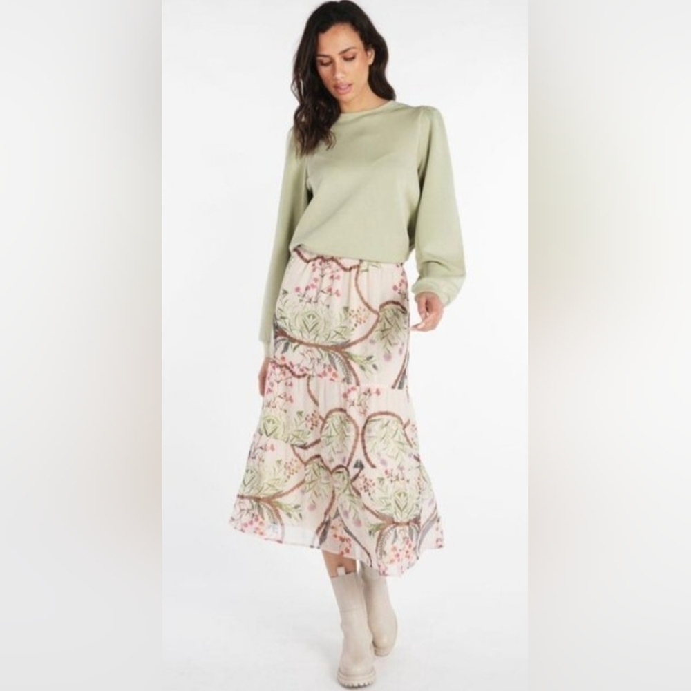 Esqualo Floral Layered Midi Skirt, VGUC, Size 10